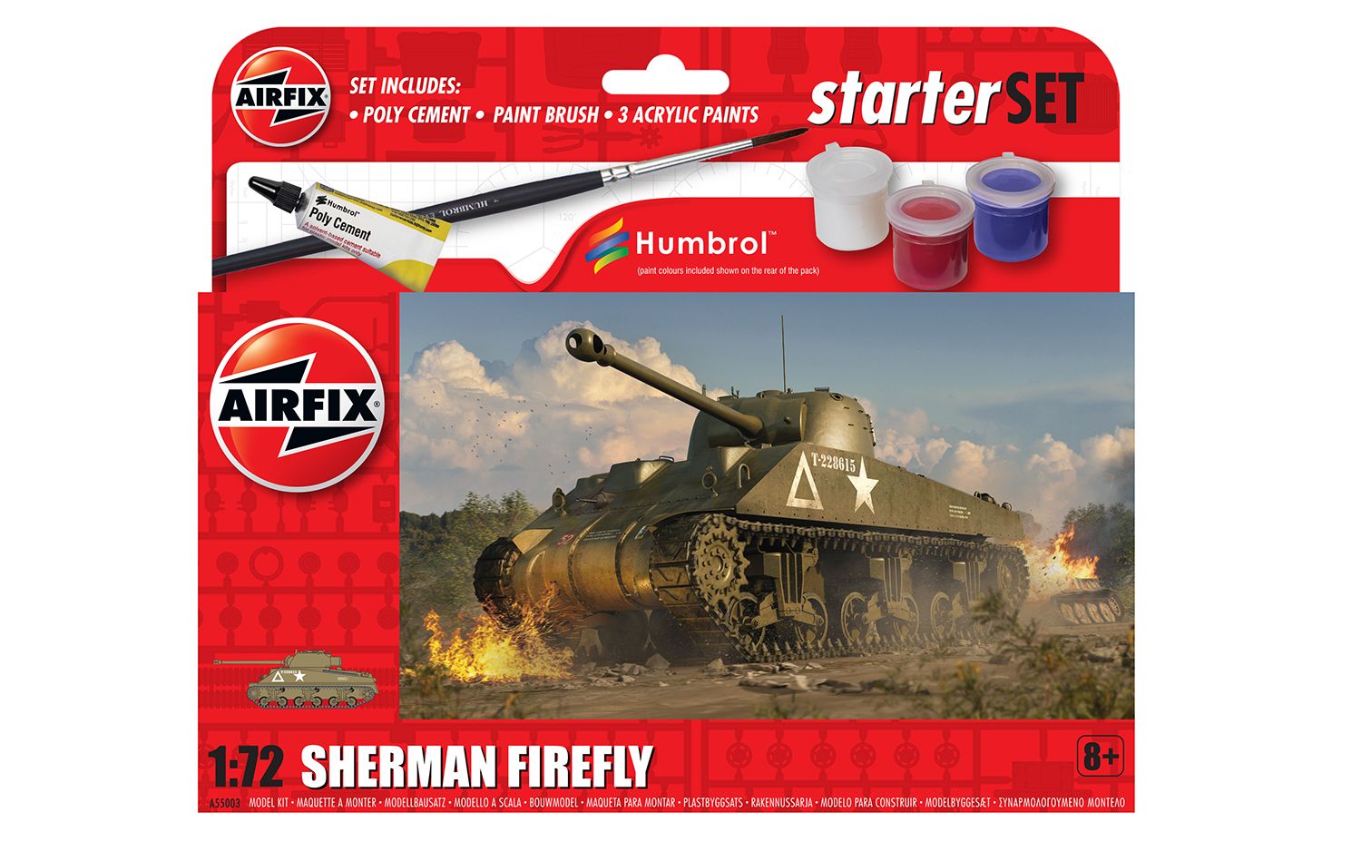 AIRFIX Starter Set - Sherman Firefly 1:72 A55003