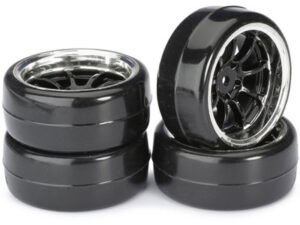 Absima Wheel Set Drift LP 9 Spoke / Profile B Black/ Chrome 1:10 (4) 2510043