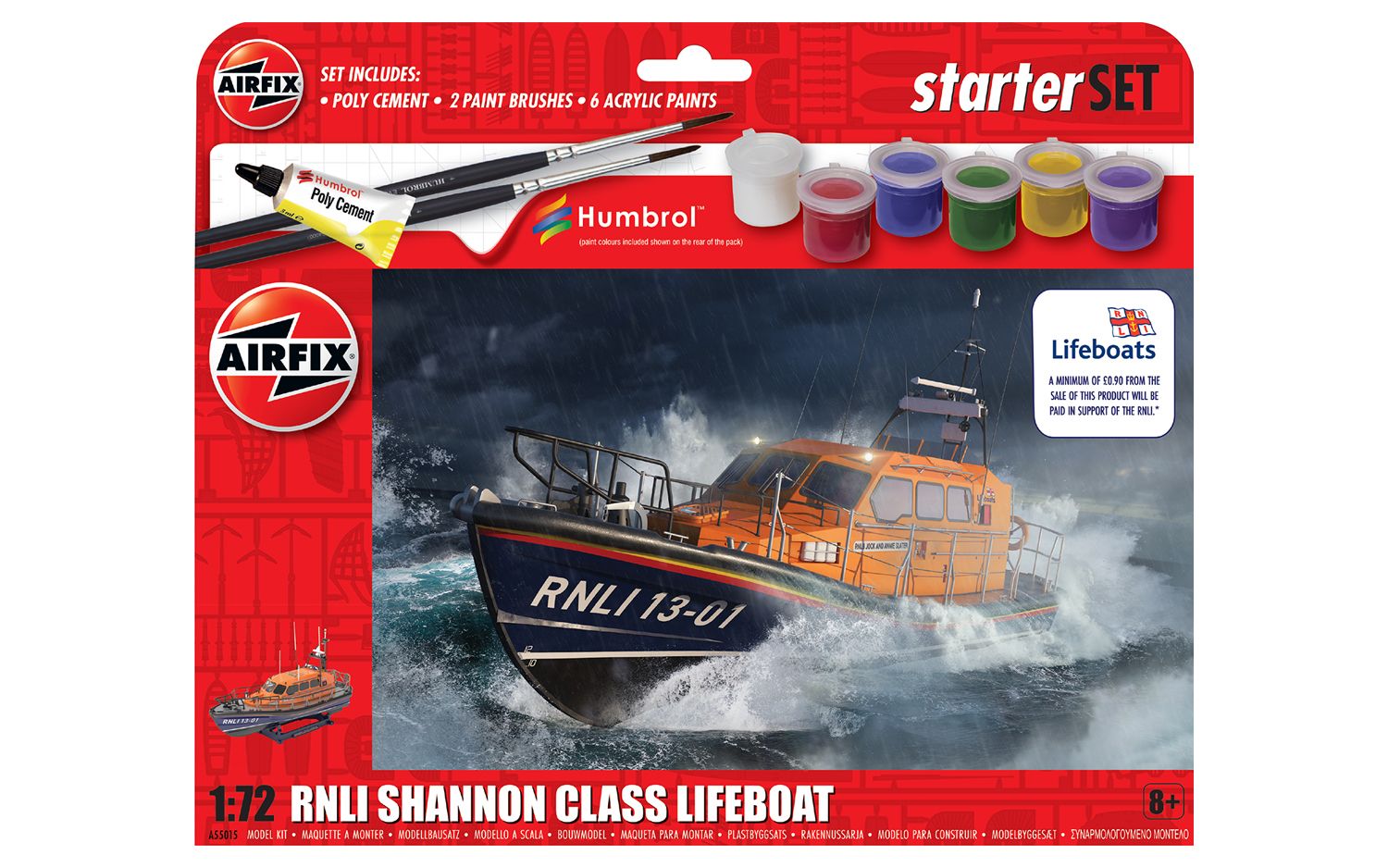 Airfix Starter Set - RNLI Shannon Class Lifeboat 1/72 A55015