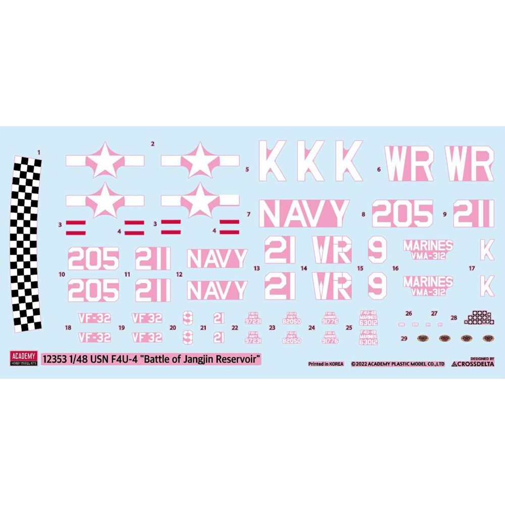 Academy US Navy F4U-4 Corsair Battle of Jangjin Reservoir 1/48 PKAY12353