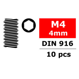 Corally Steel Set Screws M4 X 4Mm Hex 10 Pcs