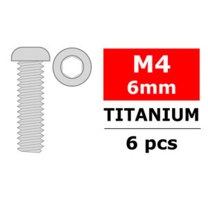 Corally Titanium Screws M4 X 6Mm Hex Button Head 6 P