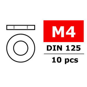 Corally Washer M4 Galvanized Steel 10 Pcs