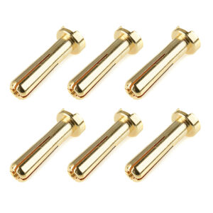 Corally Bullit Connector 4.0Mm Male Solid Type Gold Plated Ultra Low Resistance Wire 90Deg 6Pcs