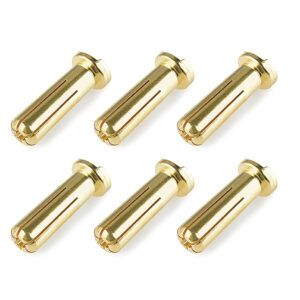 Corally Bullit Connector 5.0Mm Male Solid Type Gold Plated Ultra Low Resistance Wire 90Deg 6Pcs