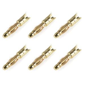 Corally Bullit Connector 2.0Mm Male Spring Type Gold Plated Wire Straight 6Pcs