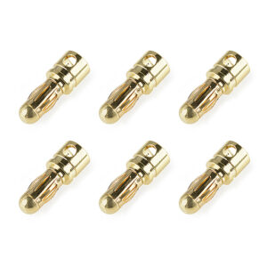 Corally Bullit Connector 3.5Mm Male Spring Type Gold Plated Wire Straight 6Pcs