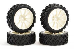 Fastrax Street/ Rally Block Tyre Mounted on 10 Spoke White Wheels (4) FAST0073W
