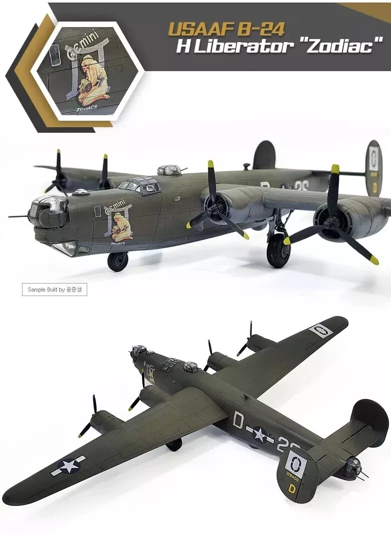 Academy USAAF B-24H Liberator Zodiac Heavy Bomber 1/72 12584