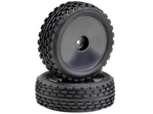 Absima 1:10 Off Road Front Wheel and Tyre Set (2) Black 2500011