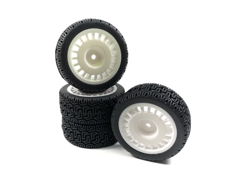 Absima 1:10 Wheel Set Rally Winded Design - White (4) 2510063