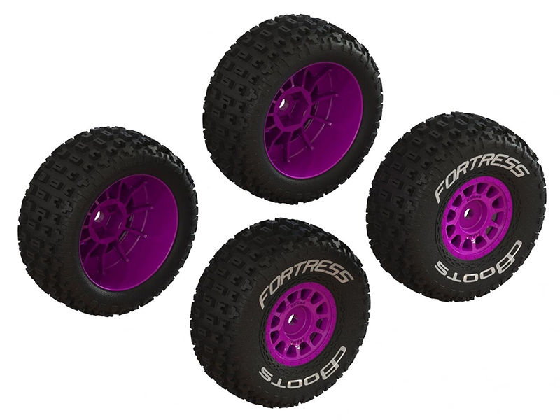 Arrma Mojave Grom dBoots FORTRESS Glued Tire Set, Purple (2 Pairs) Z-ARA-1570