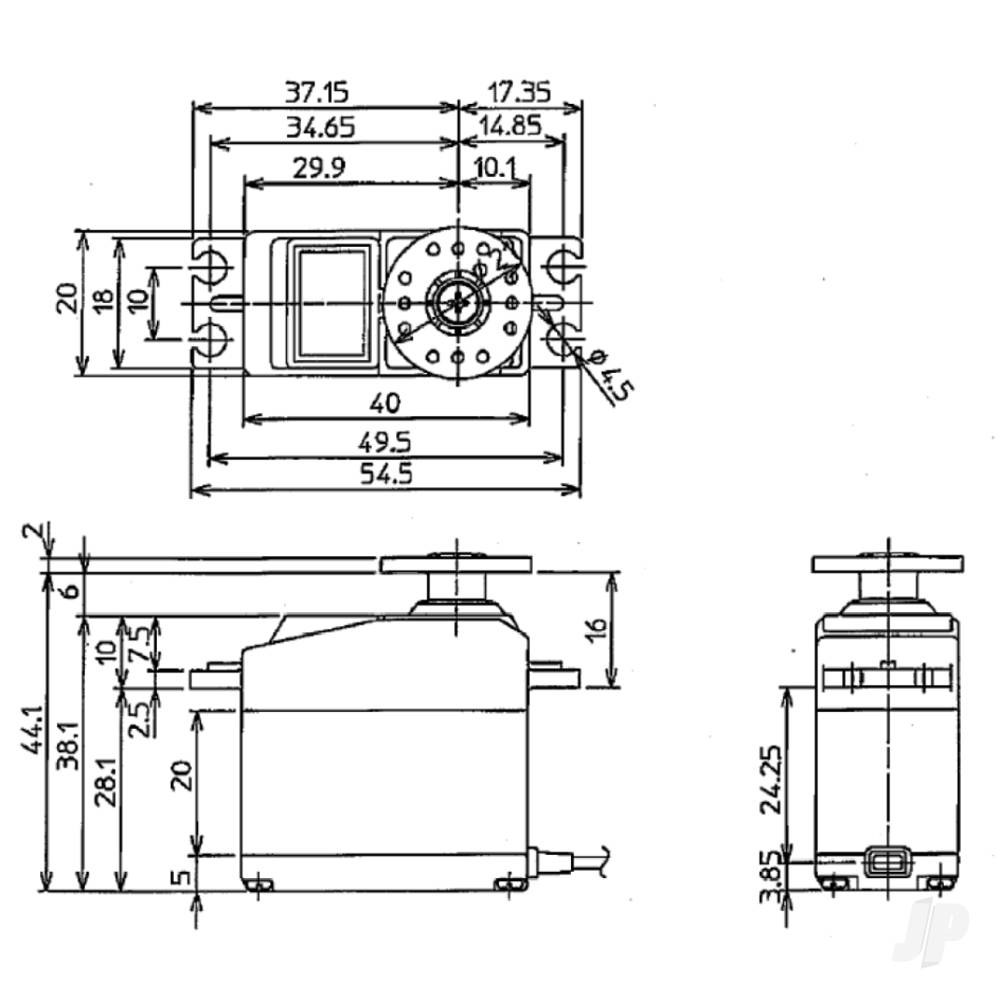 Futaba S-U305 Standard Digital Servo MG PWM/S.BUS2 8.9kg 0.18s - Image 2