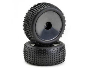 Absima 1:10 Off Road Rear Wheel and Tyre Set (2) Black 2500012