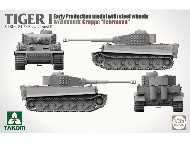 Takom 1/35 Tiger I Early Tank w/Zimmerit Gruppe Fehrmann PKTAK02202 - Image 5