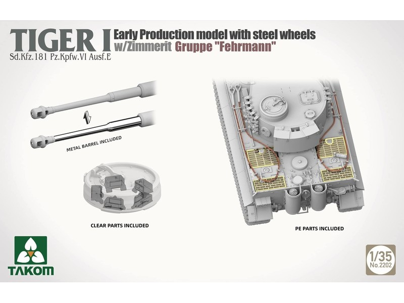 Takom 1/35 Tiger I Early Tank w/Zimmerit Gruppe Fehrmann PKTAK02202 - Image 4