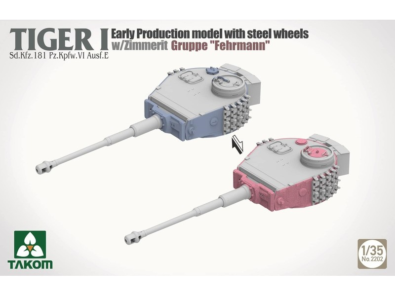 Takom 1/35 Tiger I Early Tank w/Zimmerit Gruppe Fehrmann PKTAK02202 - Image 3