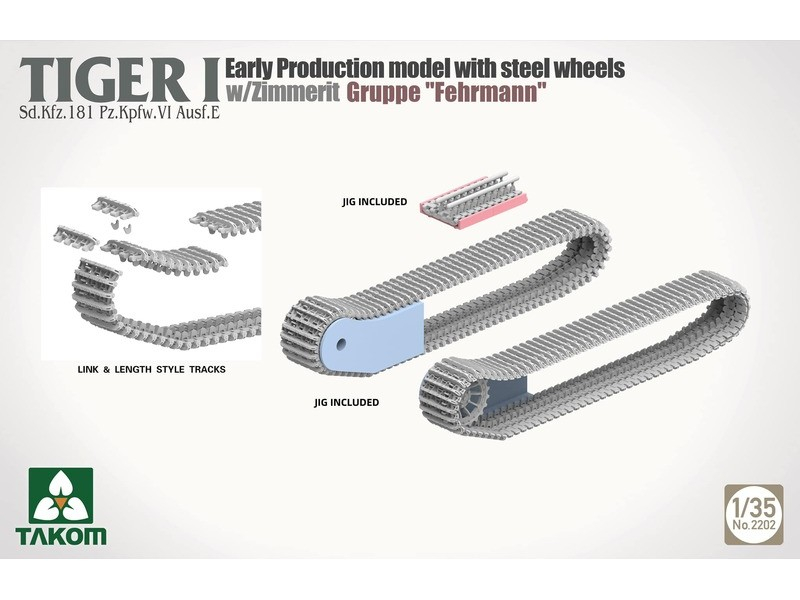 Takom 1/35 Tiger I Early Tank w/Zimmerit Gruppe Fehrmann PKTAK02202 - Image 2