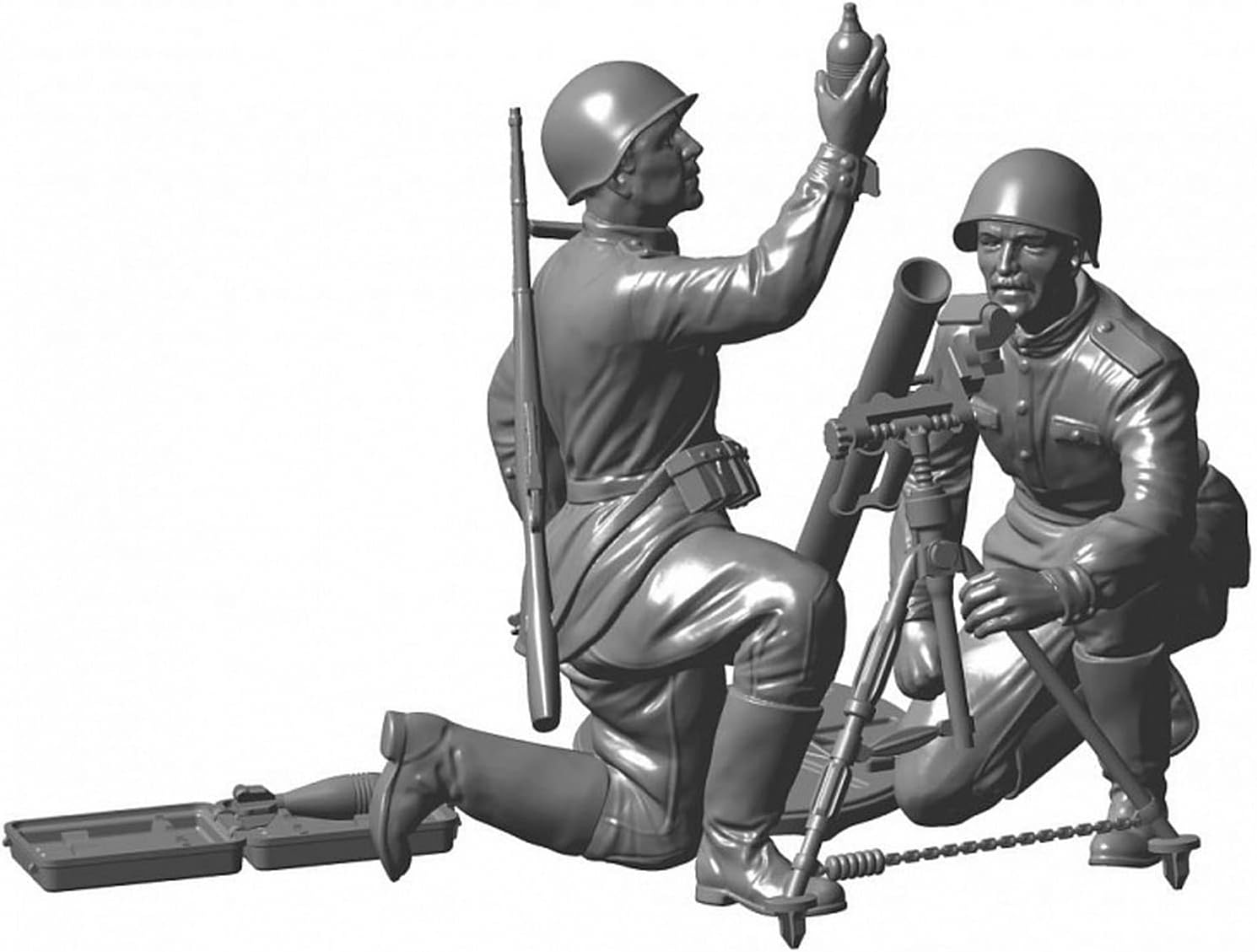 Zvezda Soviet Motorcycle M-72 W/ 82cm Motar 1:35 Z3651 - Image 4