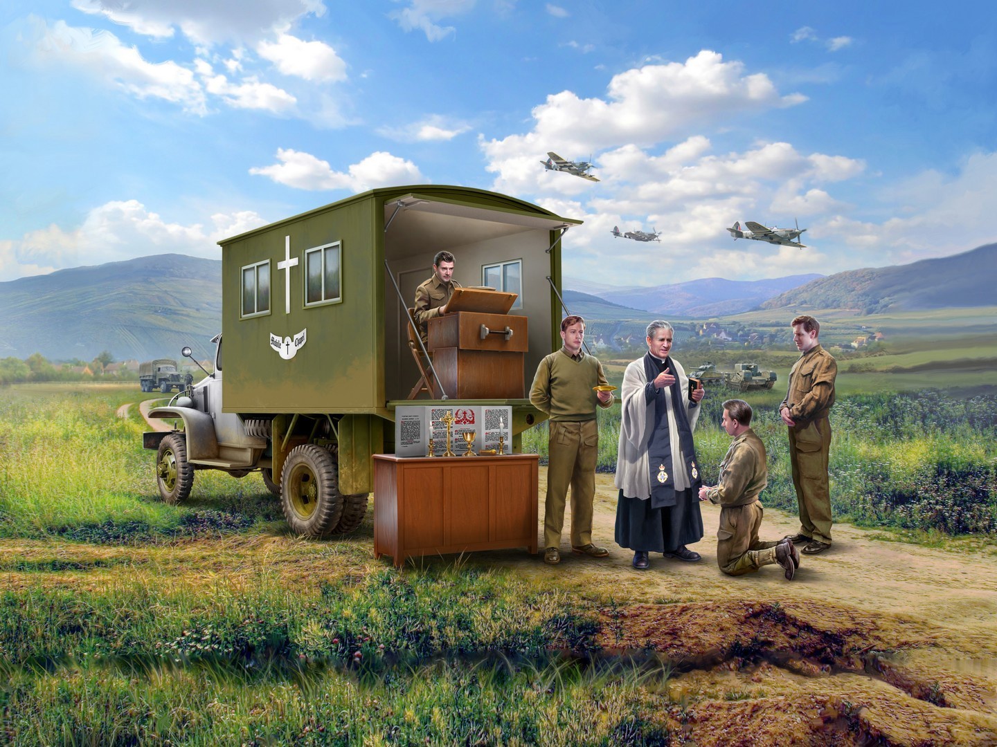 ICM Confession Before The Fight, WWII Mobile Field Chapel 1/35 ICM35585 - Image 10