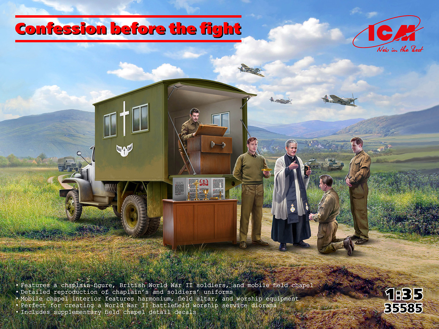 ICM Confession Before The Fight, WWII Mobile Field Chapel 1/35 ICM35585