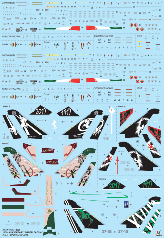 Italeri EF-2000 100th Ann.''GRUPPI CACCIA'' - SPECIAL COLORS 2 Models 1/72 1406 - Image 9