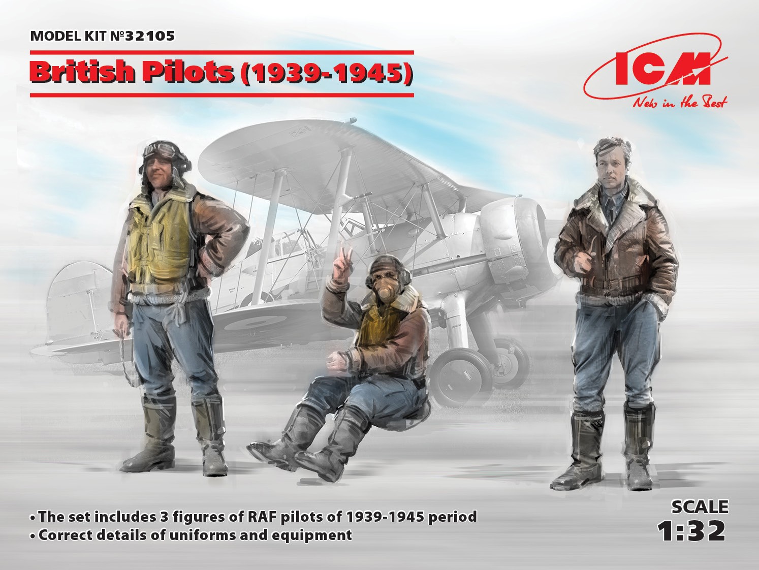 ICM 1/32 British Pilots (1939-1945) 3 Figures ICM32105