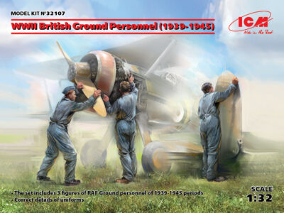 ICM 1/32 WWII British Ground Personnel (1939-1945) 3 Figures  ICM32107