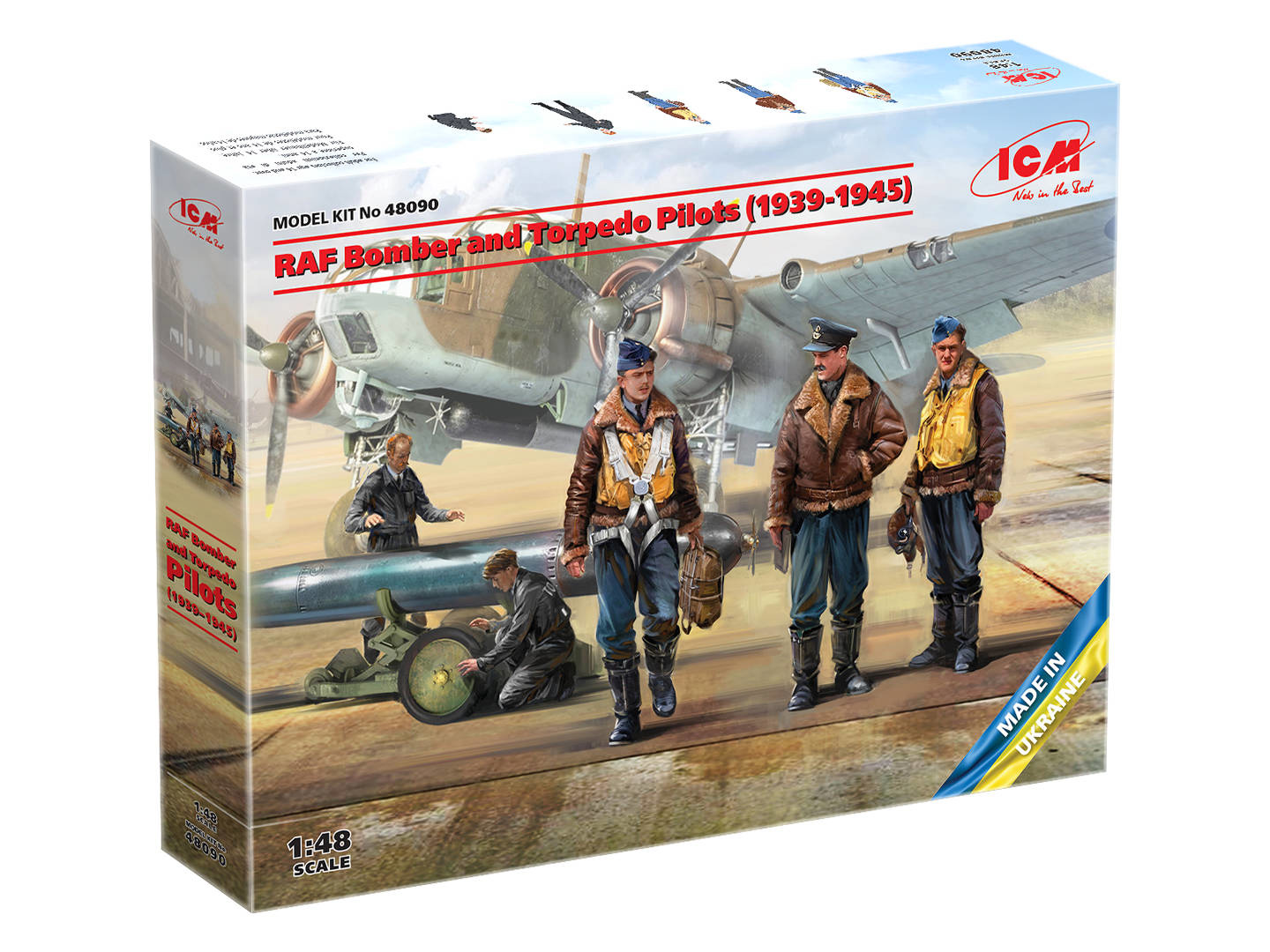 ICM 1:48 RAF Bomber & Torpedo Pilots (1939-1945) 5 Figures ICM48090 - Image 8