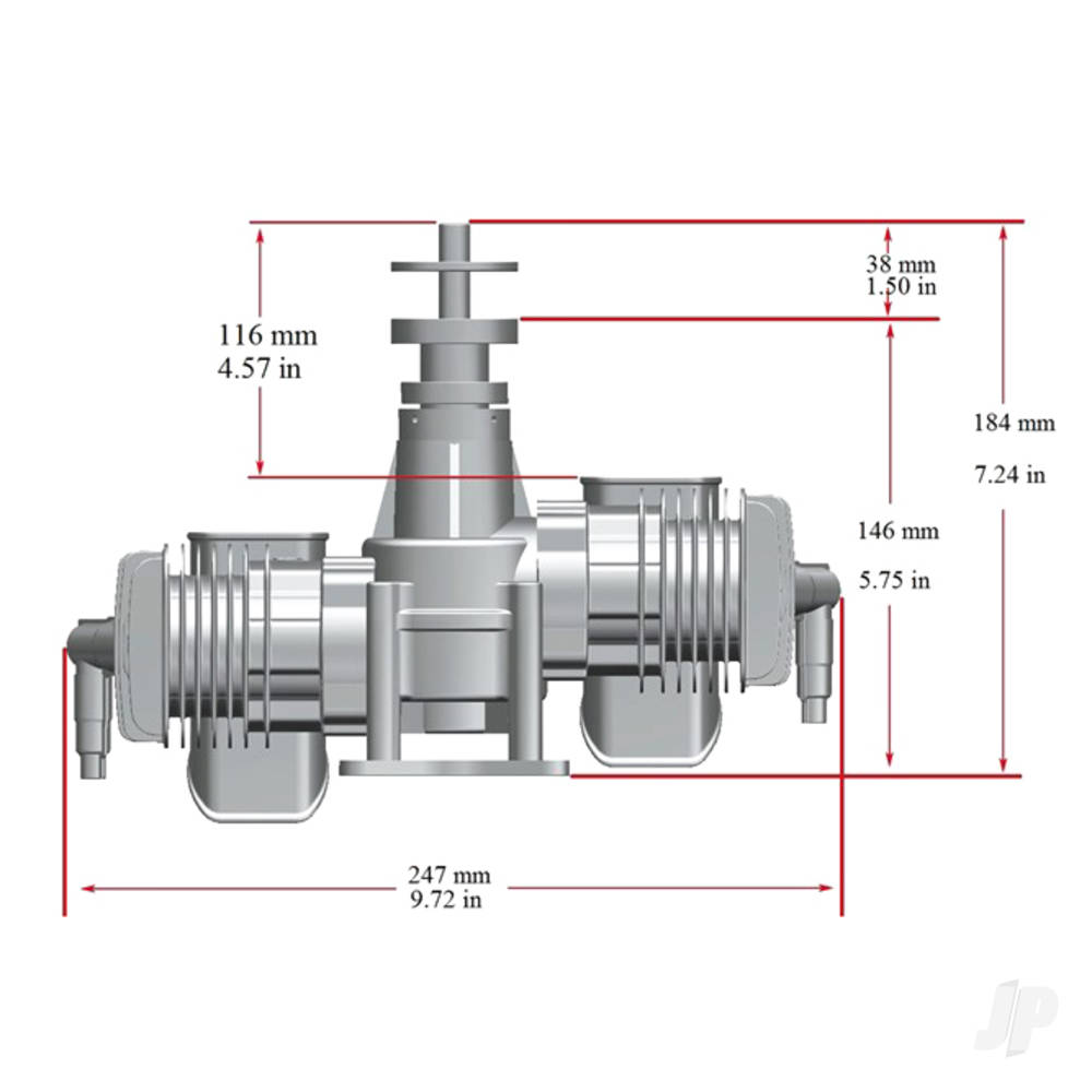 Stinger 70cc Petrol 2-Stroke Twin Cylinder Engine with Electric Start RCGF70TES - Image 3