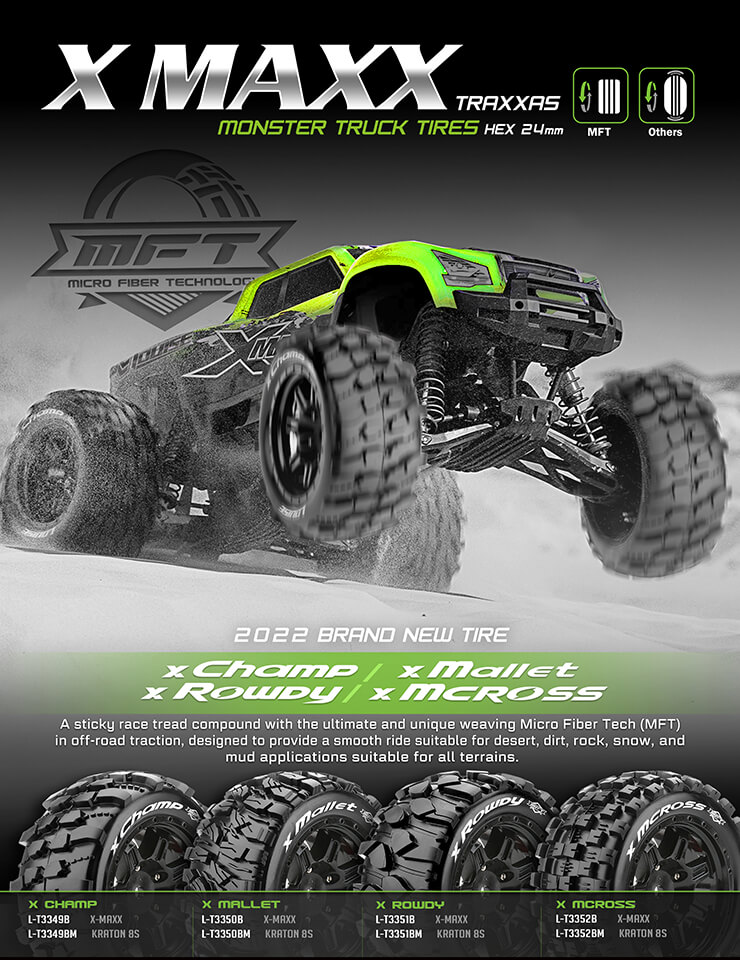 LOUISE RC X-MCROSS BLACK XMAXX MOUNTED 24MM HEX L-T3352B - Image 2