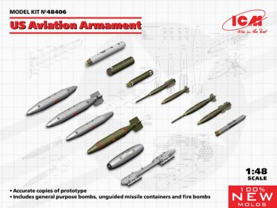 ICM U.S. Aviation Armament (Bombs & Missiles) 1:48 ICM48406