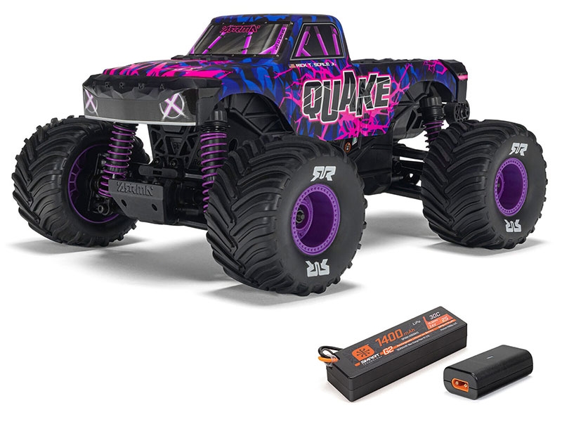 Arrma 1/16 QUAKE GROM 4X4 RTR Brushed Monster Truck (Battery and Charger Included) Purple C-ARA2137T3