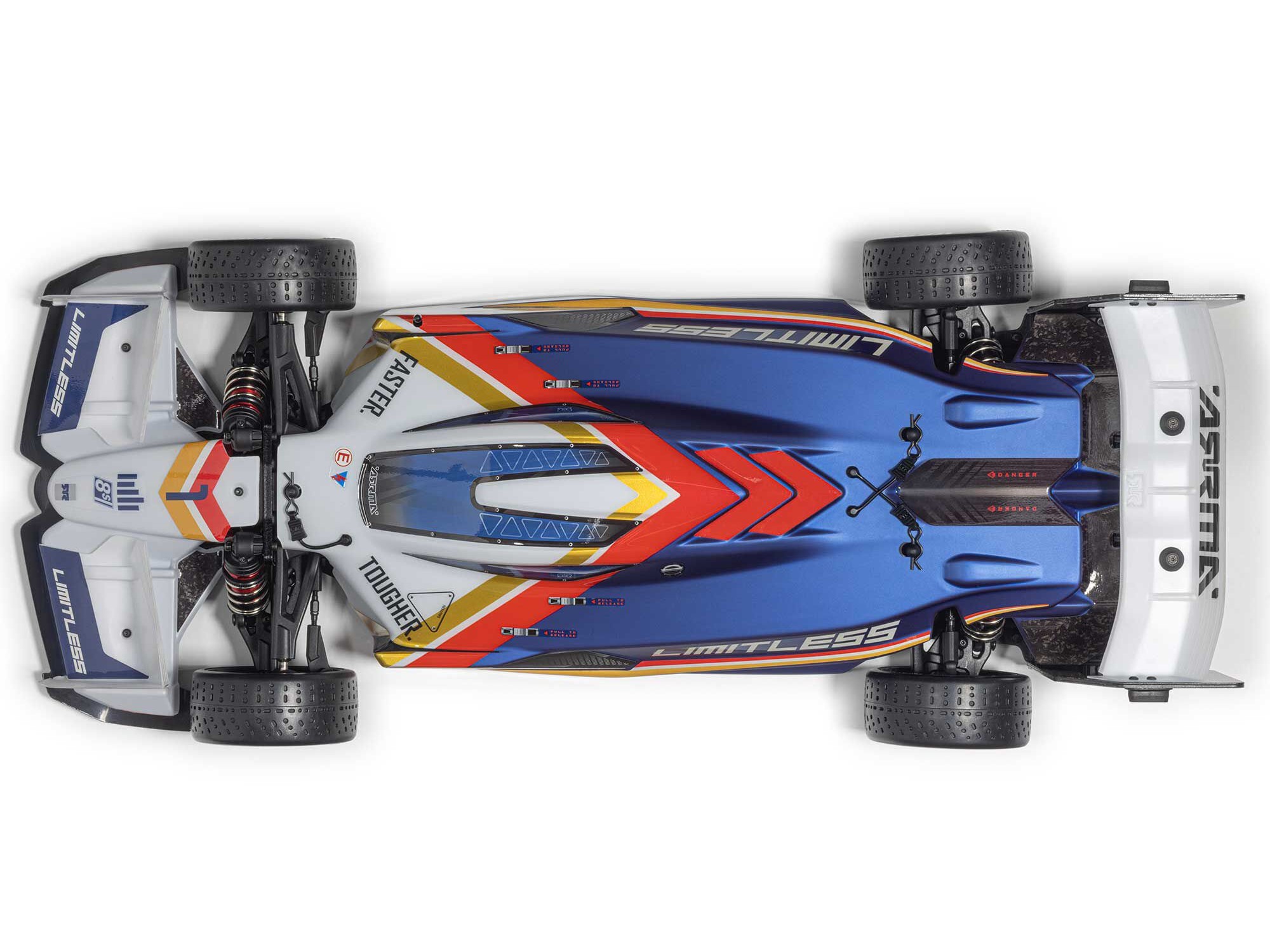 Arrma 1/7 LIMITLESS 8S AVC 4X4 RTR BLX Street Speed, White/Blue C-ARA7816T2 - Image 4