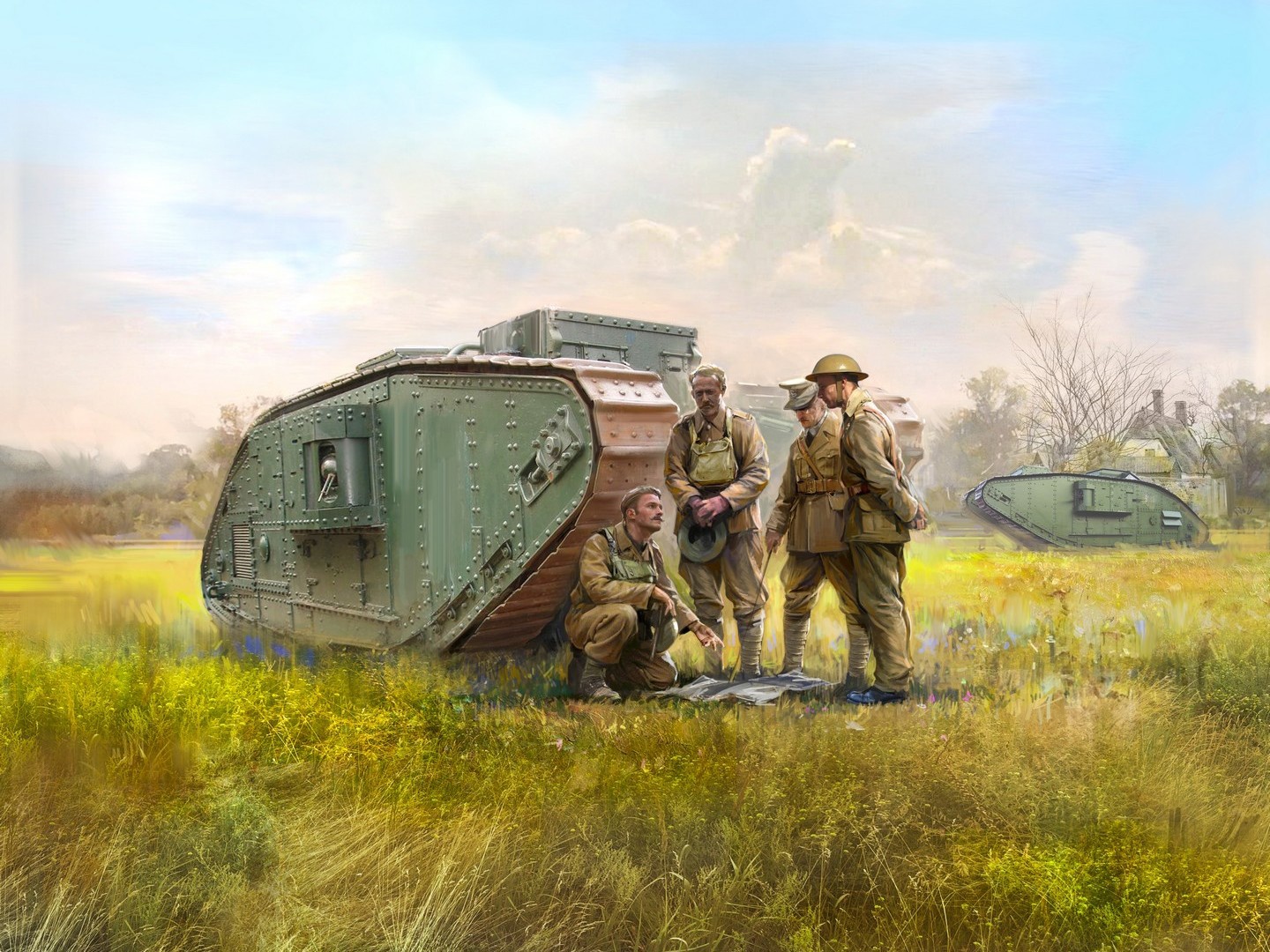 ICM WWI British Tank Crew 4 Figures 1:35 ICM35708 - Image 2