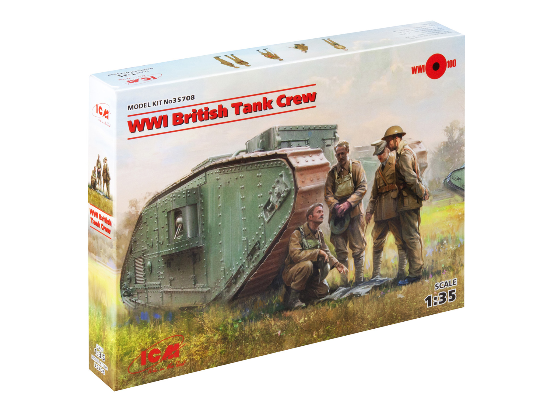 ICM WWI British Tank Crew 4 Figures 1:35 ICM35708 - Image 3