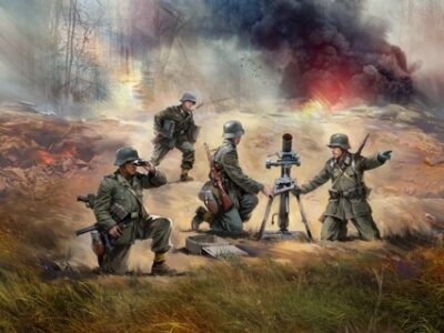 ICM WW2 German Mortar GrW 34 with Crew (Mortar & 4 Figures) 1:35 ICM35715