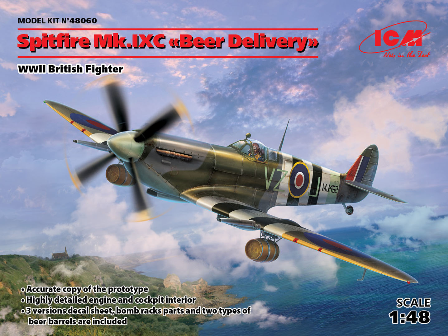 ICM Spitfire Mk.IXC 'Beer Delivery', WWII British Fighter 1:48 ICM48060