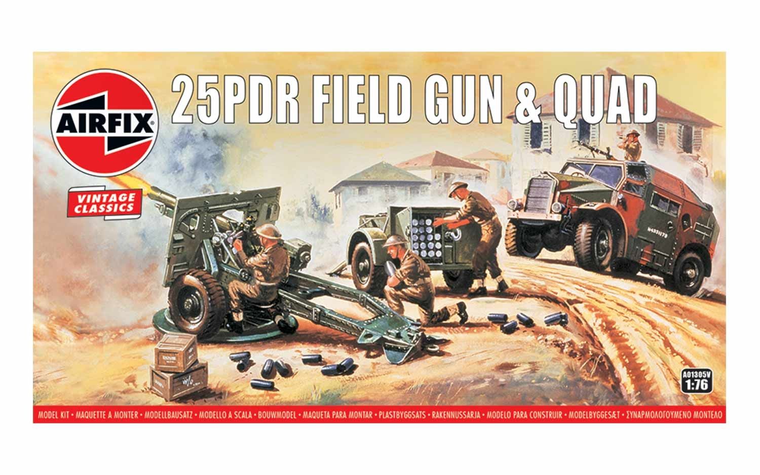 Airfix 25PDR Field Gun & Quad 1/76 A01305V