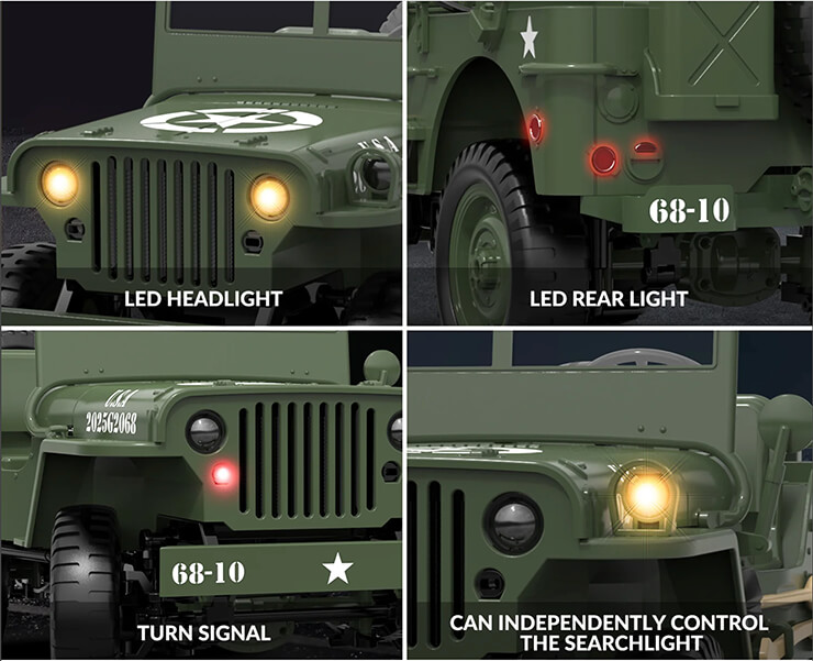 E-ZEE RC 1/10 4WD RC WILLYS JEEP WITH LED LIGHTS EZ-G2068 - Image 12