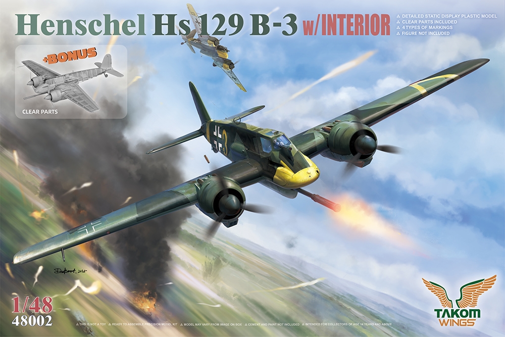 Takom 1/48 German Air Force Henschel Hs 129 B-3 Ground Attack Aircraft PKTAK48002 - Image 9