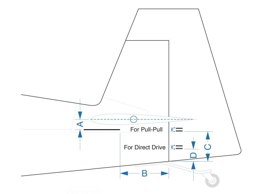 Pilot-RC Slick Rudder Horns and Pull Pull Location