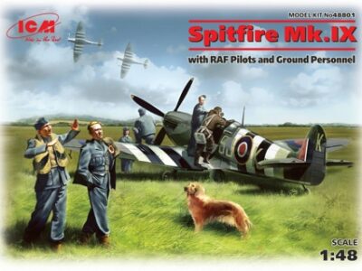 ICM Spitfire Mk.IX with RAF Pilots & Ground Personnel (7 Figures) 1:48 ICM48801