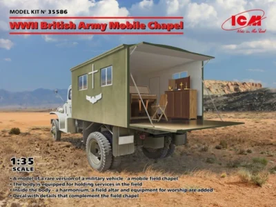 ICM WWII British Army Mobile Chapel with Accessories 1:35 ICM35586