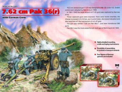 ICM 7,62 cm Pak 36(r) with 4 German Crew Figures 1:24 ICM35801