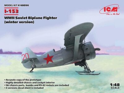 ICM I-153, WWII Soviet Biplane Fighter (Winter Version) 1:48 ICM48096