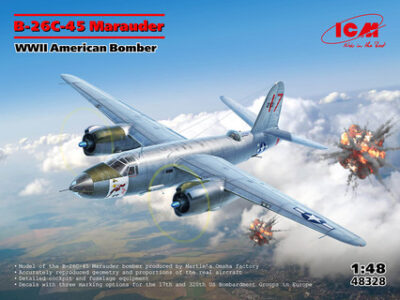 ICM B-26C-45 Marauder, WWII American Bomber 1:48 ICM48328