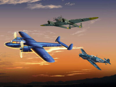 ICM Set of 3 Luftwaffe Night Fighters (Bf 109E-4, Do 172-10 Kauz II, Fw 189A-1) 1:72 ICM72209