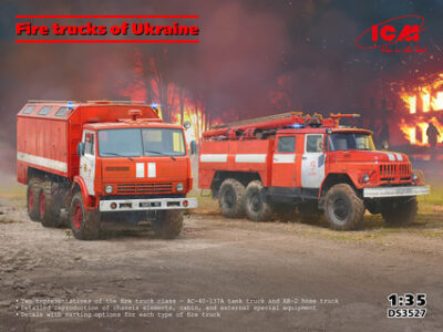 ICM Fire Trucks of Ukraine, AC-40-137A & AR-2 (Set of 2) 1:35 ICMDS3527