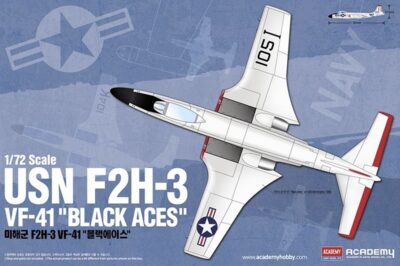 Academy US Navy Banshee F2H-3 VF-41 "Black Aces" Fighter Aircraft PKAY12548